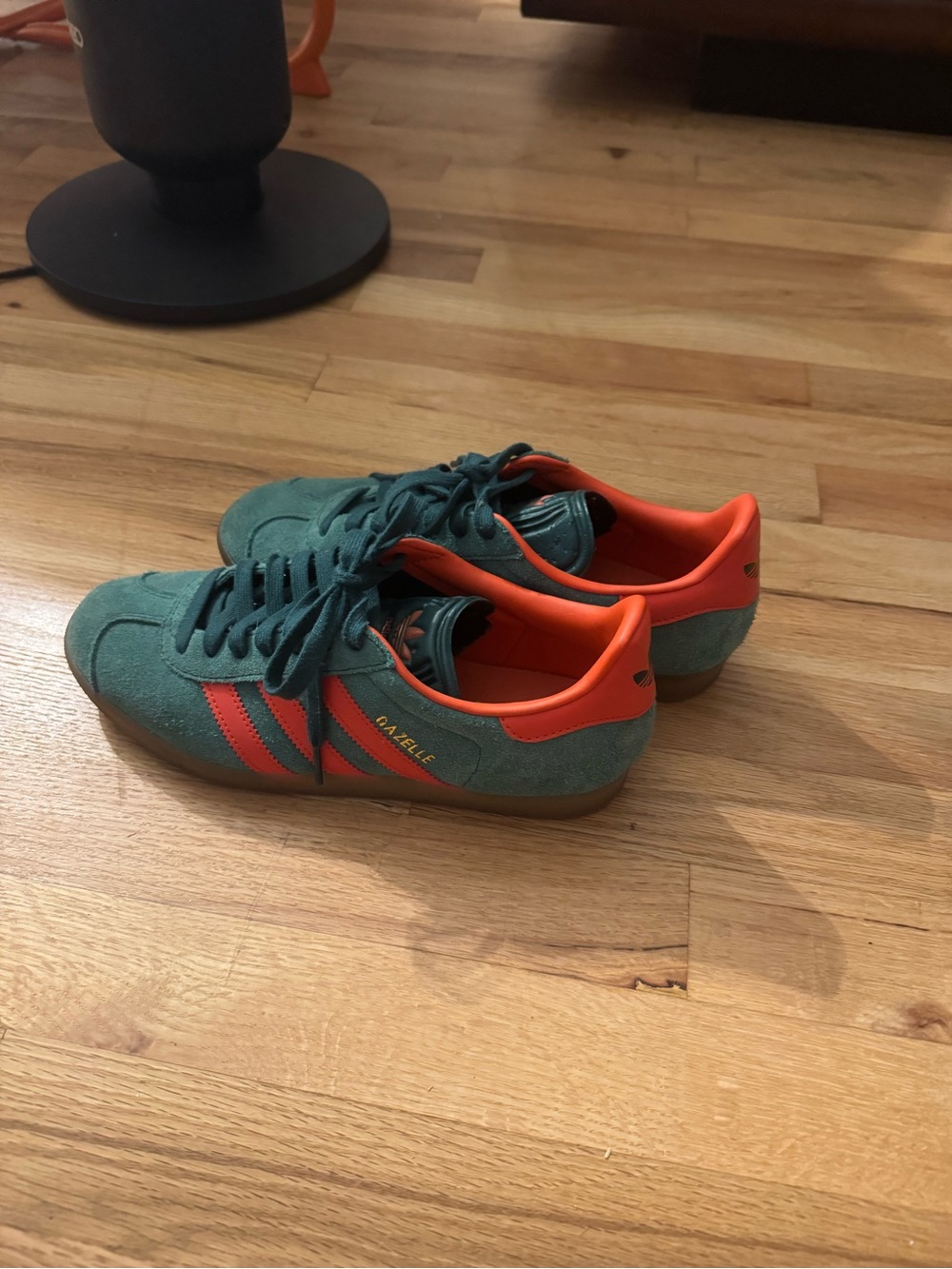 adidas Gazelle Suede Sneakers in Teal and Orange